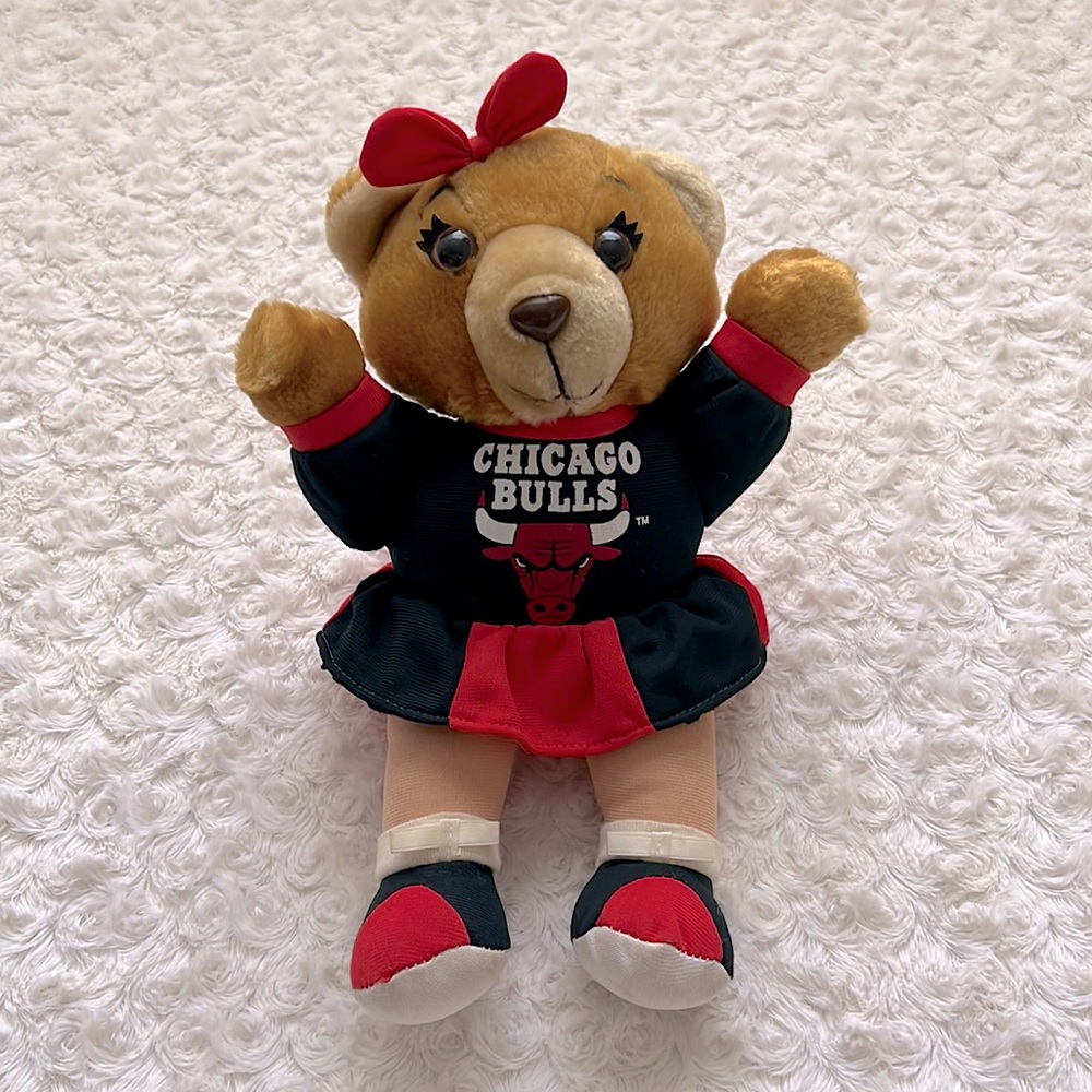 Chicago Bulls Cheerleader Bear Vintage Collectible Plush Toy